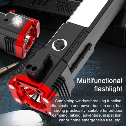 Portable Rechargeable LED Torch Flashlight – Multi-Function Safety Light